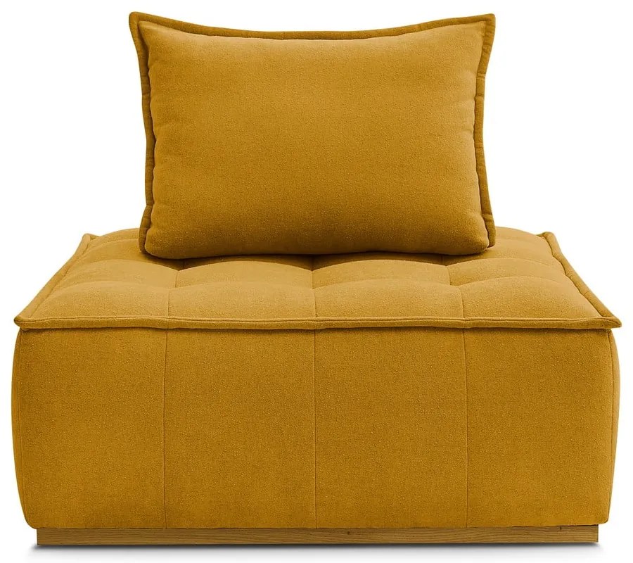 Musztardowy fotel z tkaniny szenilowej Elisa – Bobochic Paris