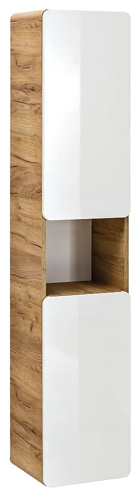 Słupek łazienkowy naturalny i biały - szer. 35 x gł. 32 x wys. 170 cm - ARUBA