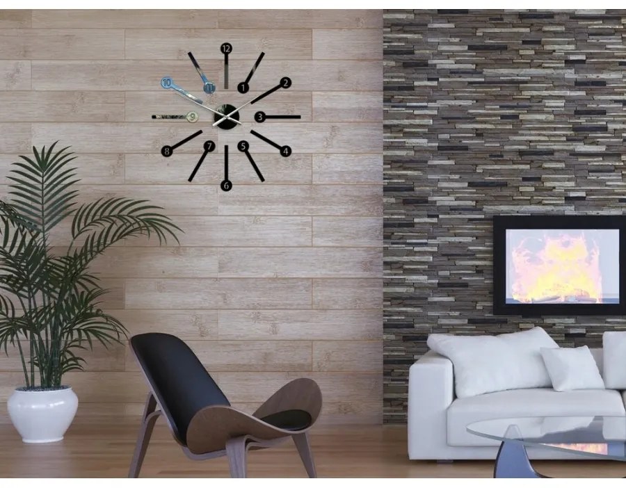 Zegar ścienny naklejany duży nowoczesny akrylowy na ścianę do salonu loft