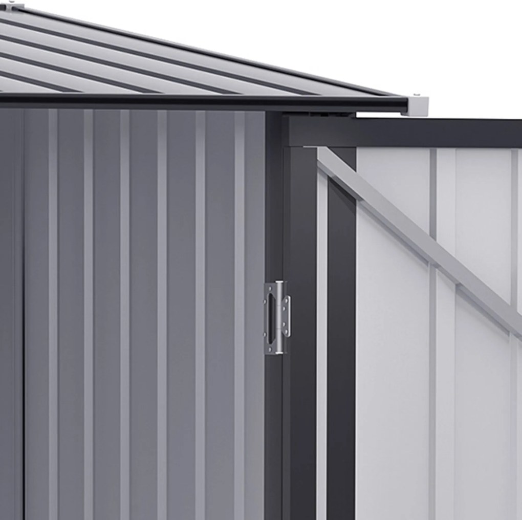 Outsunny Szopa Narzędziowa 1x1 Metr Metalowa chroniąca przed Deszczem, Domek Ogrodowy stal szara 0,92m² | Aosom PL
