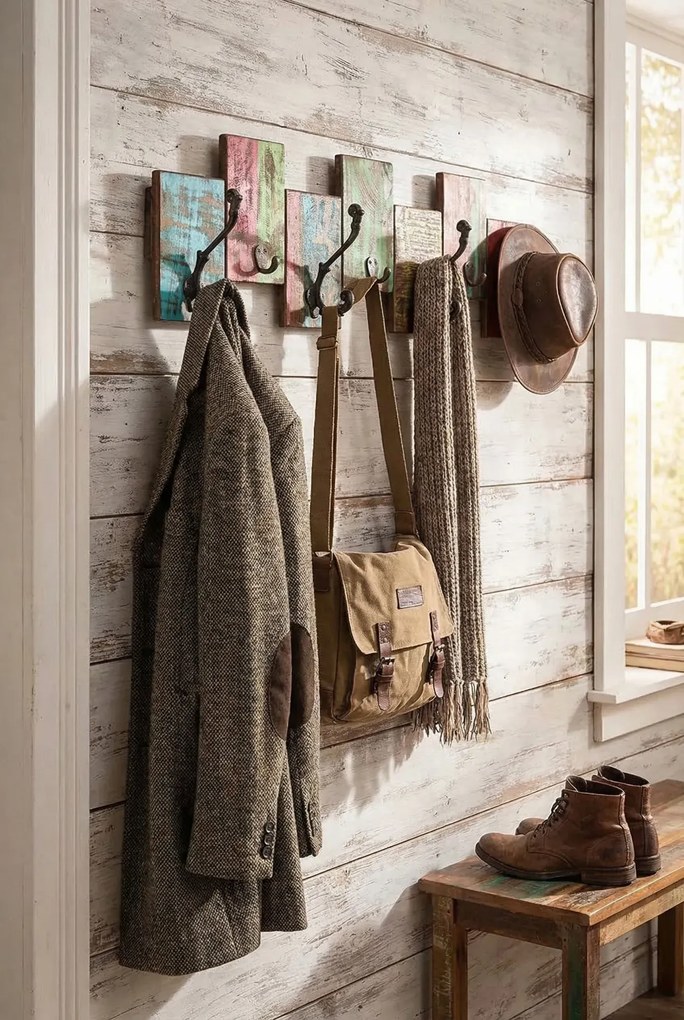 Wieszak Na Płaszcze Z Drewna Odzyskanego K6-D28