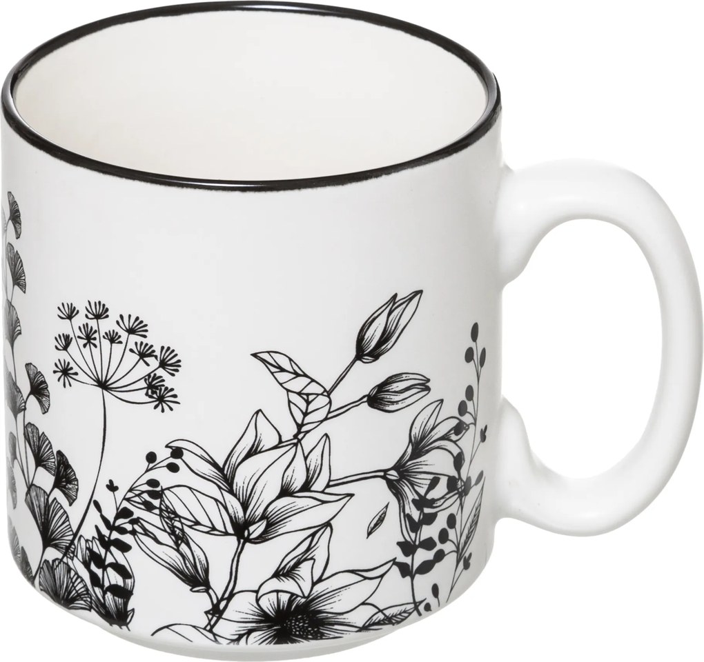 Filiżanki ceramiczne na stojaku FLORAL, 240 ml, 4 sztuki