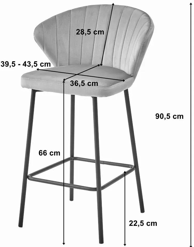 Ciemnoszary metalowy hoker z oparciem - Astrax