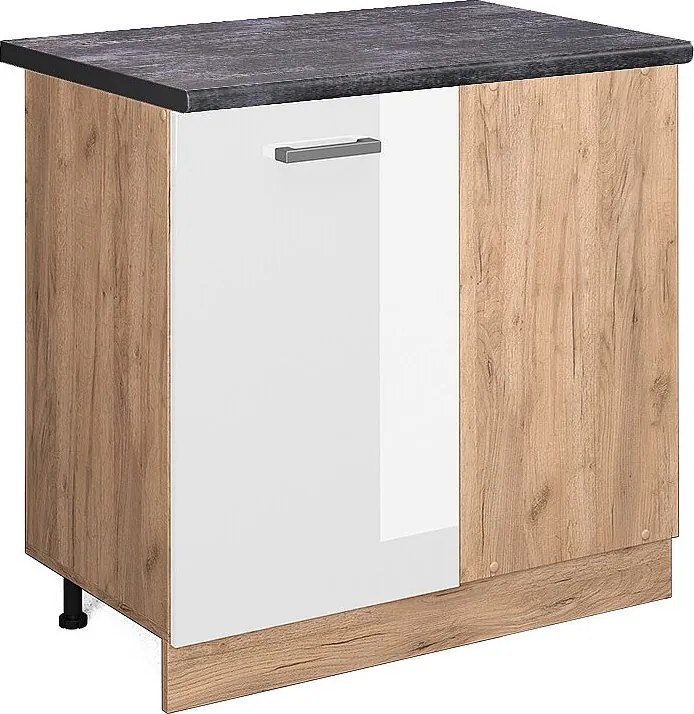 Szafka narożna biały wysoki połysk 86x60x81.6 r-line