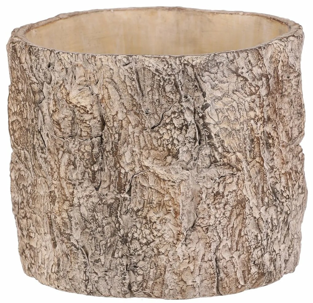 Osłonka na kwiaty imitująca korę drzewa, 21 x 21 x 17 cm, beton, 21 cm