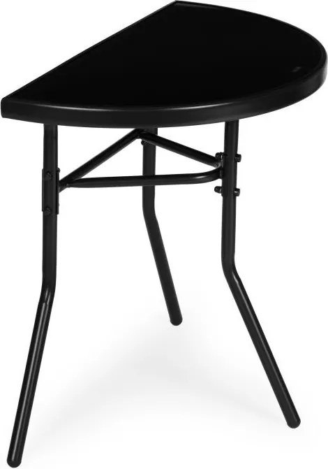 Szklany stolik boczny Torello 090, przyścienny, na balkon, czarny