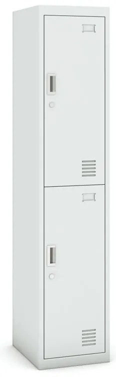 Szafka ubraniowa dwudrzwiowa 1+1 GRATIS, demontaż, zamek cylindryczny, szara/szara