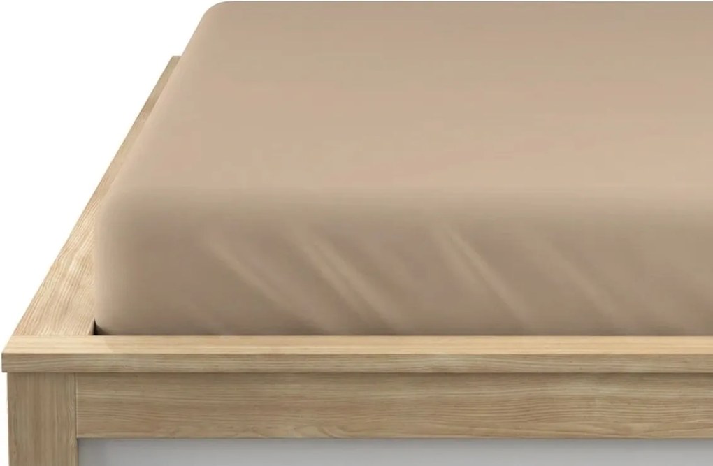 PrzytulneMieszkanie.pl Prześcieradło jersey BASIC beżowe 90 x 200 cm