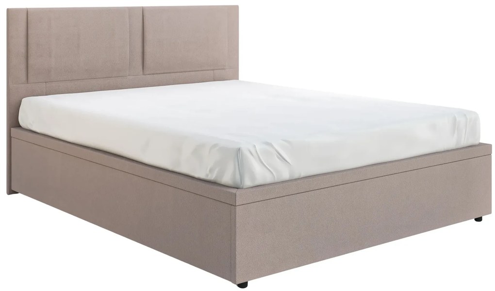 Beżowe łóżko tapicerowane z podnoszonym stelażem B0-G82