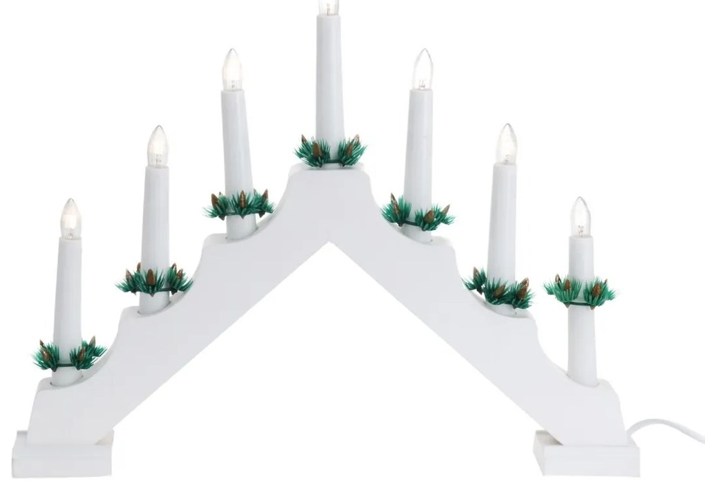 Świecznik świąteczny Candle Bridge biały, 7 LED