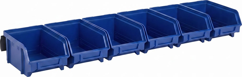 Stalowe listwy z pojemnikami, 6x pojemnik 103 x 166 x 73 mm