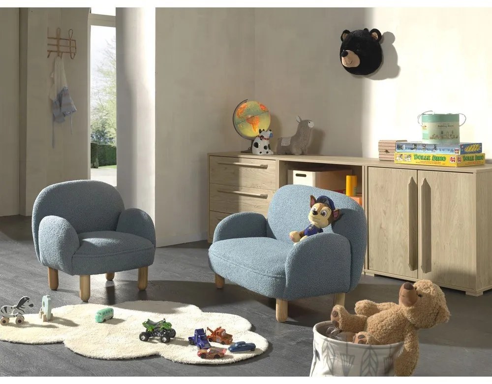 Beżowa sofa dla dzieci z materiału bouclé 89 cm Rocky – Vipack