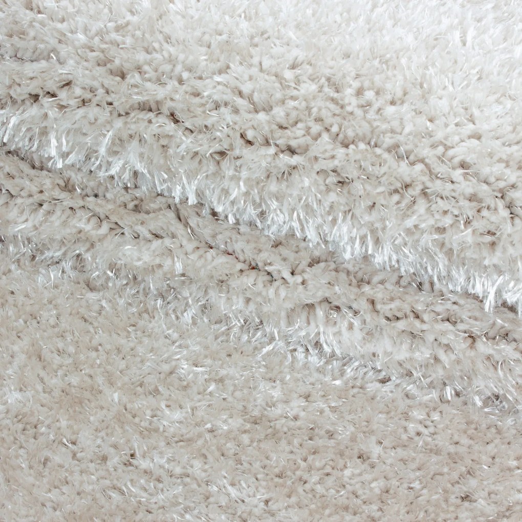 Dywan shaggy poliestrowy Brilliant latte koło 200 cm x 200 cm
