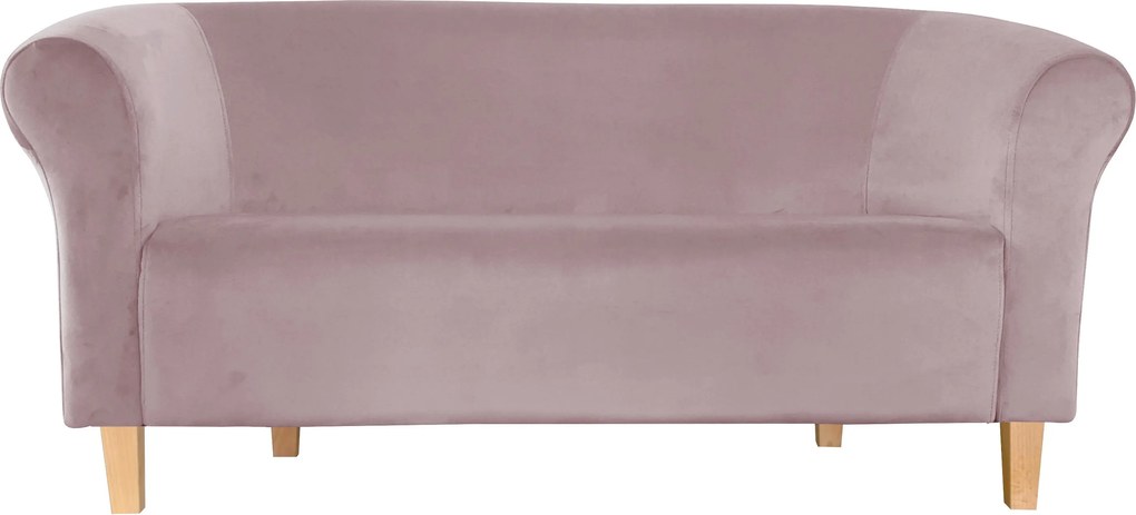 Sofa Milo tkanina Welur wygodna sofa tapicerowana do salonu i poczekalni : Kolor nogi - Drewno, Kolor tkaniny - VELVET - MG55, Typ tkaniny - Velvet, Wysokość nogi - 15 cm