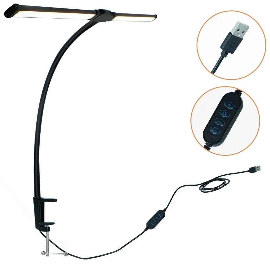Lampa LED na biurko BRILIA, zacisk