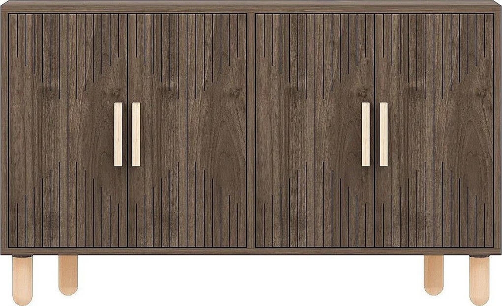 Komoda – 120 cm x 73,6 cm x 29,6 cm – Orzech – Płyta wiórowa pokryta melaminą