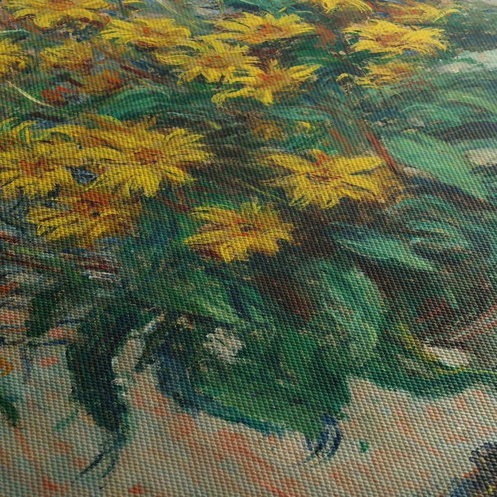 Obraz - Claude Monet, Jerusalem Artichoke Flowers, reprodukcje (z zegarem) (90x30 cm)