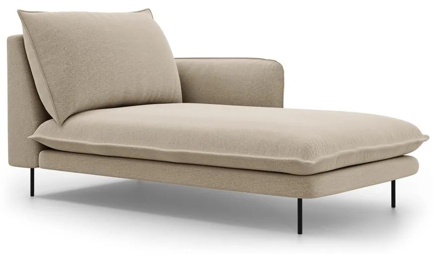 Beżowy szezlong Cosmopolitan Design Vienna, prawostronny