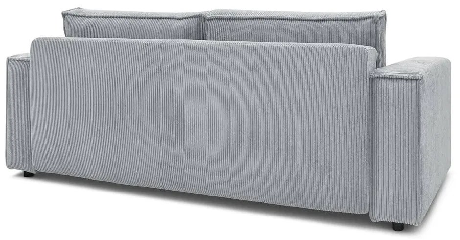 Jasnoszara sztruksowa rozkładana sofa 245 cm Nihad – Bobochic Paris