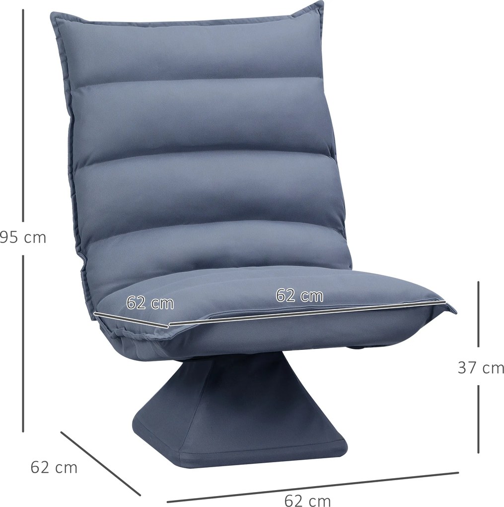 HOMCOM Krzesło Podłogowe z Regulowanym Oparciem Obrotowe do Medytacji 62x70x95 cm Szare | Aosom PL