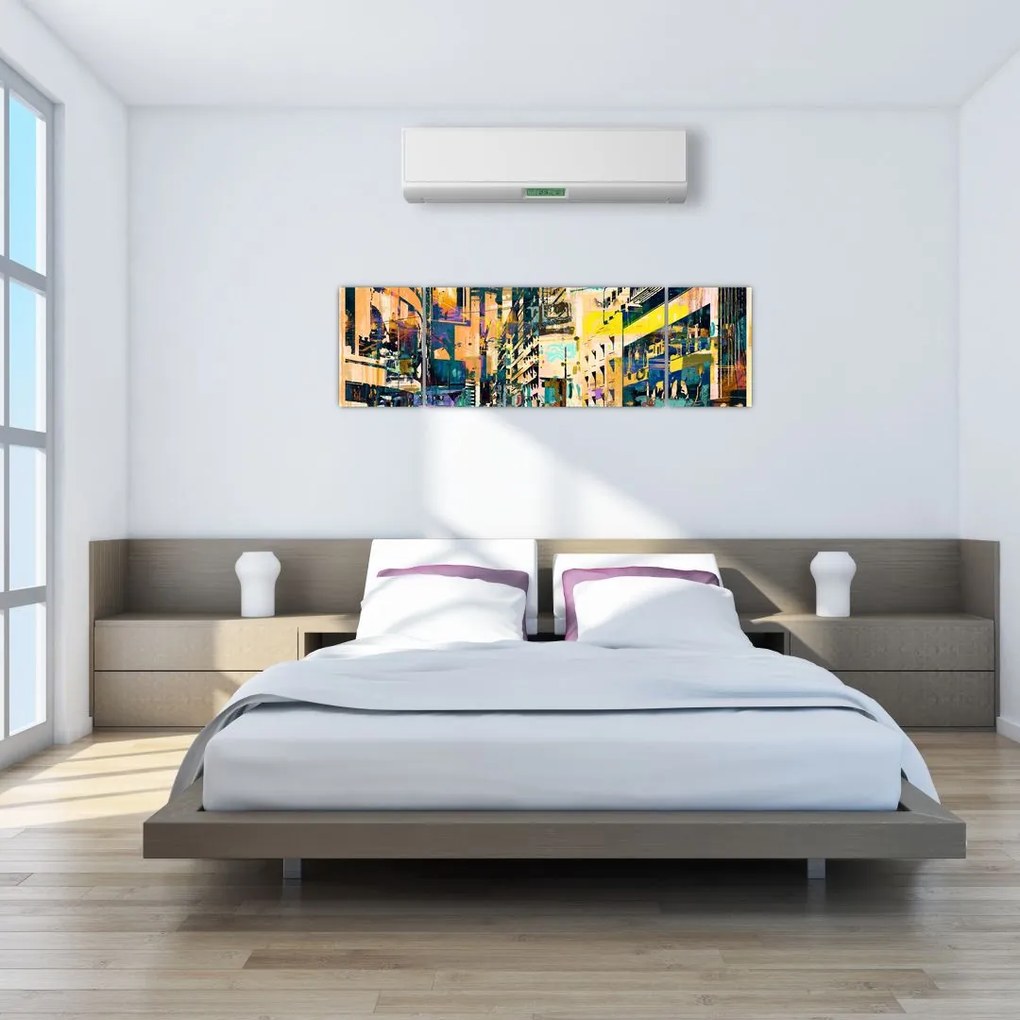 Obraz malowanej abstrakcji (170x50 cm)