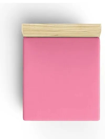 Różowe bawełniane prześcieradło z gumką 140x200 cm – Mijolnir