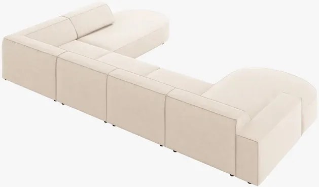 OUTLET Narożnik panoramiczny, sofa narożna 364/262/70 beż welur Jodie od Micadoni
