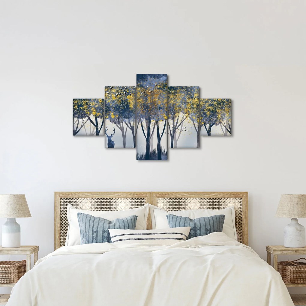 Obraz jelenia w lesie (125x70 cm)