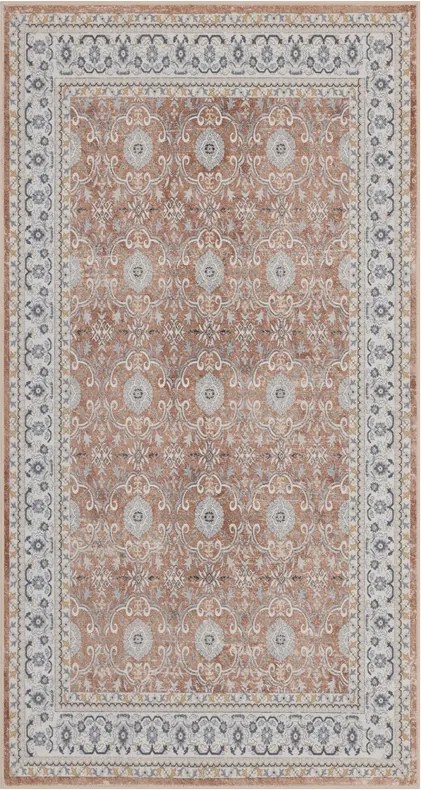 Dywan vintage INKA Ornament z Efektem Postarzenia Terakota 80 cm x 150 cm