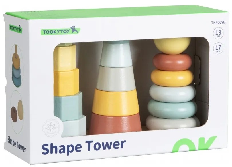Tooky toy trzy wieże układanka w stosy sorter montessori