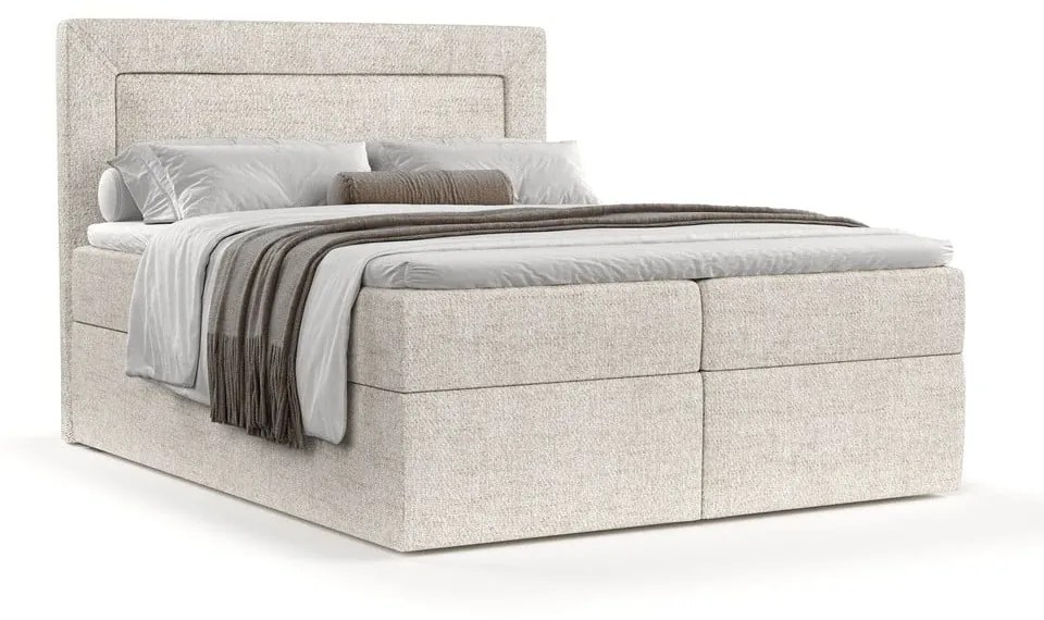 Kremowe łóżko boxspring ze schowkiem 180x200 cm Imagine – Maison de Rêve