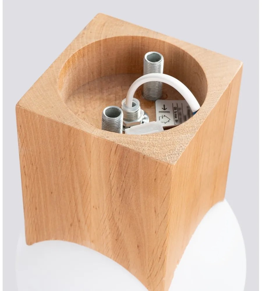 Lampa sufitowa w naturalnym kolorze ze szklanym kloszem 12x12 cm Rayer – Sollux