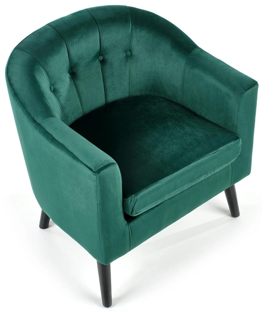 MARSHAL Fotel wypoczynkowy, Ciemny zielony, Klasyczny, Podłokietniki