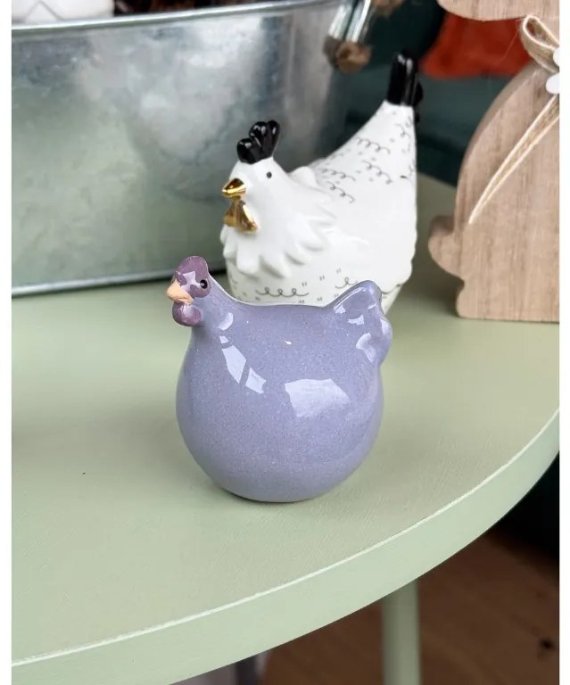 Ceramiczna kurka LILAC CHICKEN fioletowa - różne rozmiary Wielkość: S