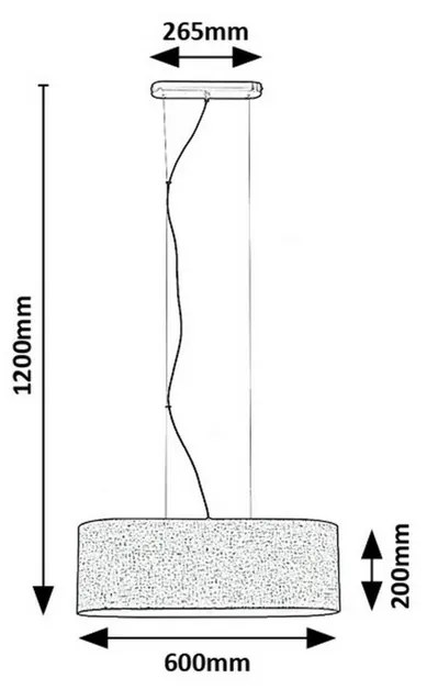 Rabalux 72251 wisząca lampa sufitowa z tekstylnymkloszem Narmin