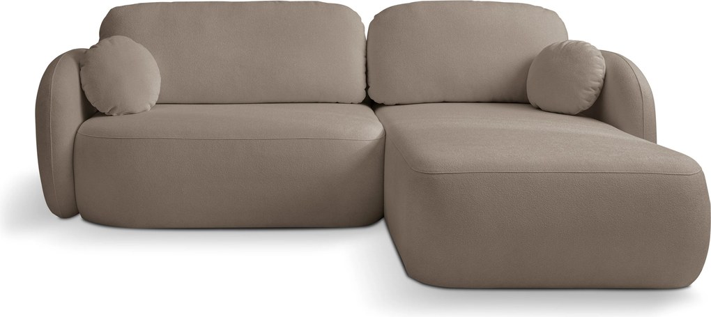 Masseno Narożnik AMICO z funkcją spania i pojemnikiem na pościel Narozniki L, Rozkładana sofa - Brązowy, SICURO 45