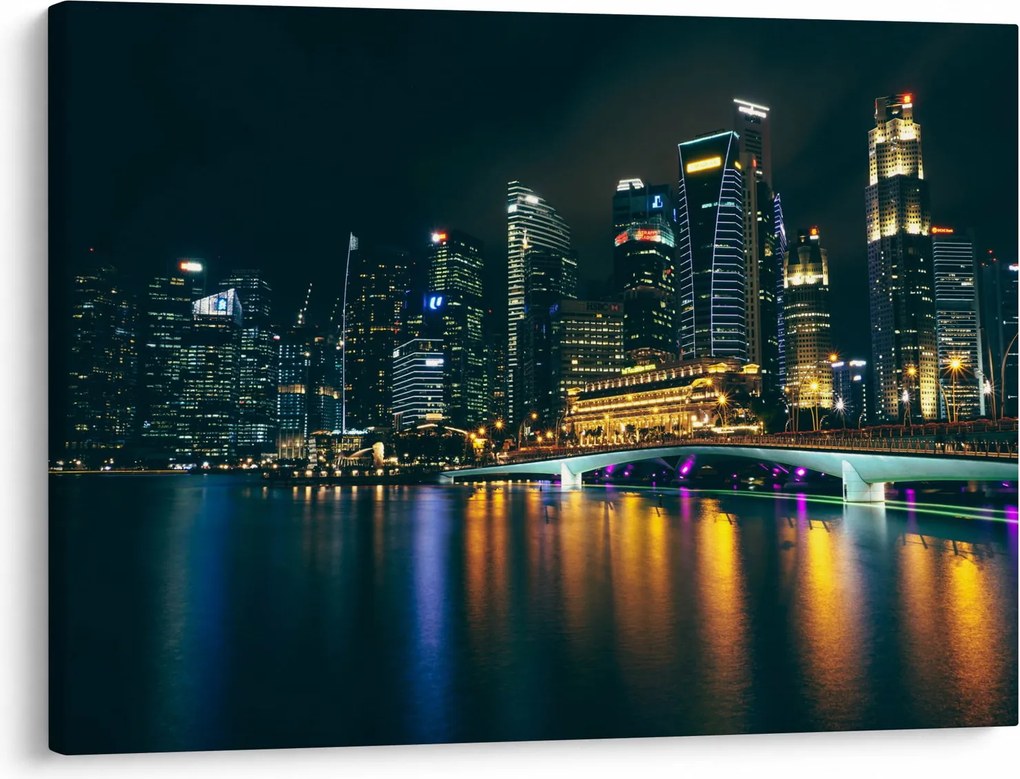 Obraz Singapuru nocą (70x50 cm)