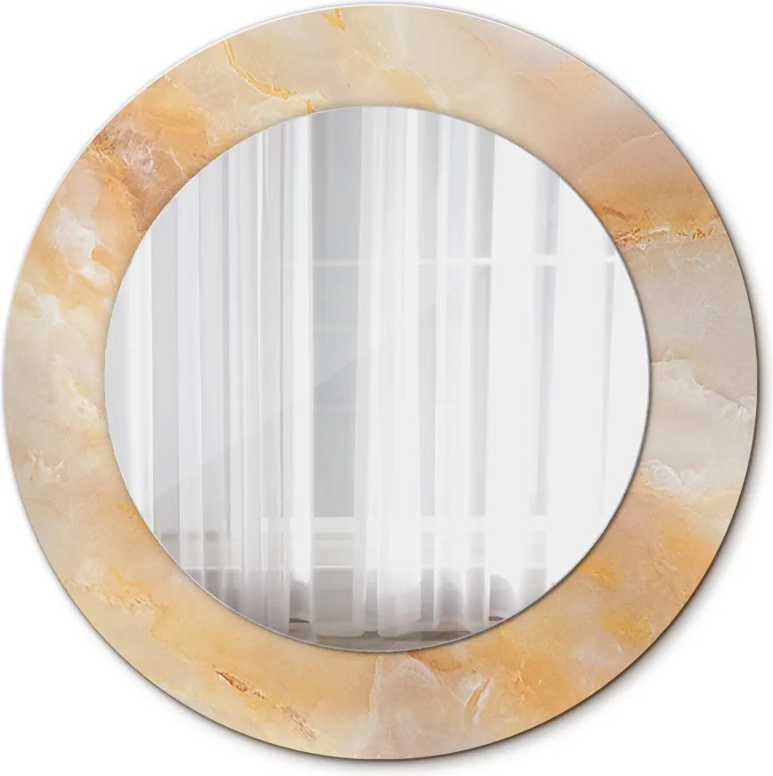 Lustro z nadrukiem dekoracyjne okrągłe Marmur onyks