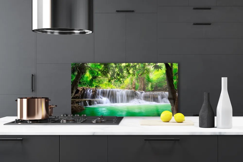 Panel Szklany Ukryty Wodospad W Gęstwinie