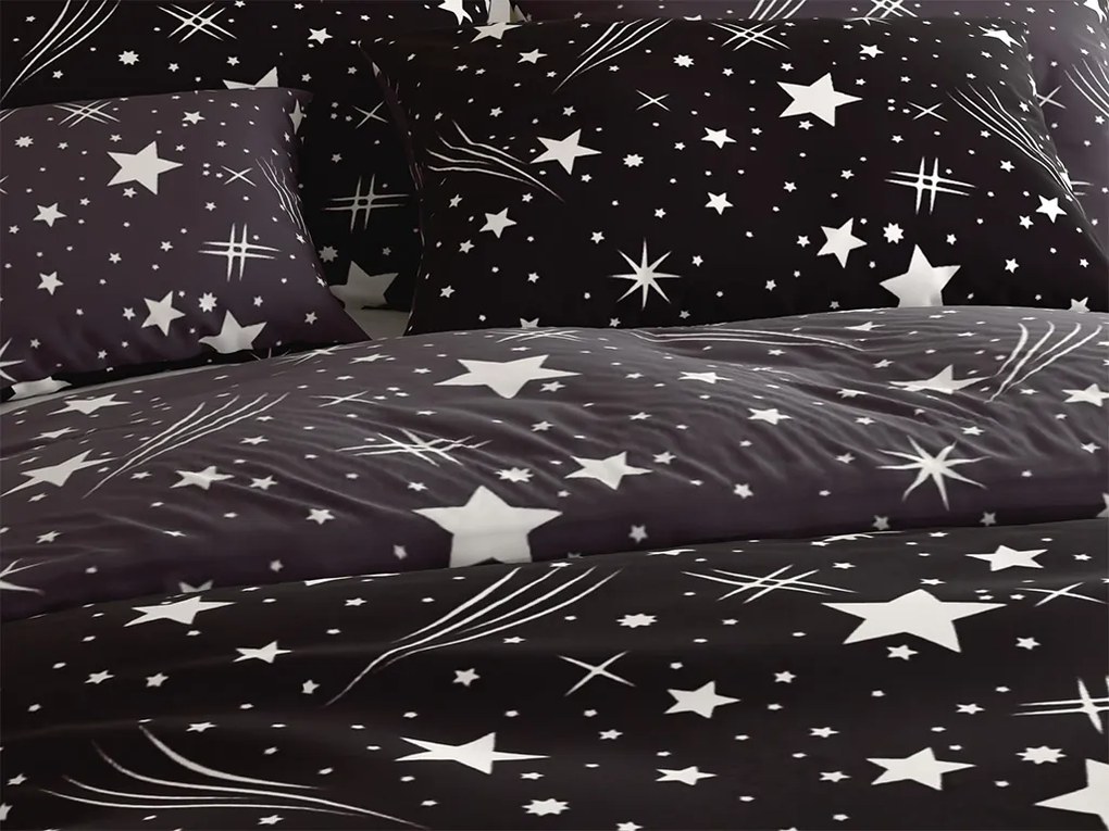 PrzytulneMieszkanie.pl PrzytulneMieszkanie.pl Pościel z mikrofibry NIGHT SKY czarno-szara Rozmiar pościeli: 70 x 90 cm | 140 x 200 cm