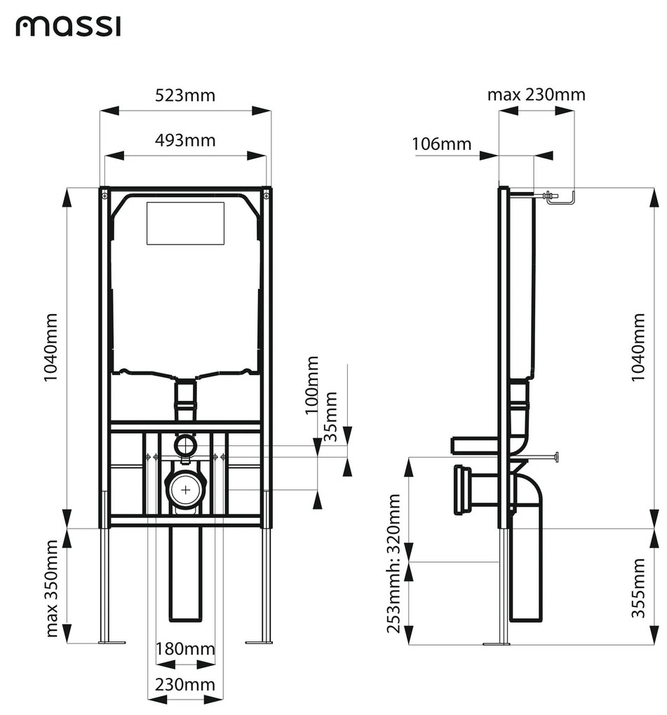Zestaw LERA stelaż podtynkowy WC z miską wiszącą LERA i przyciskiem White matt