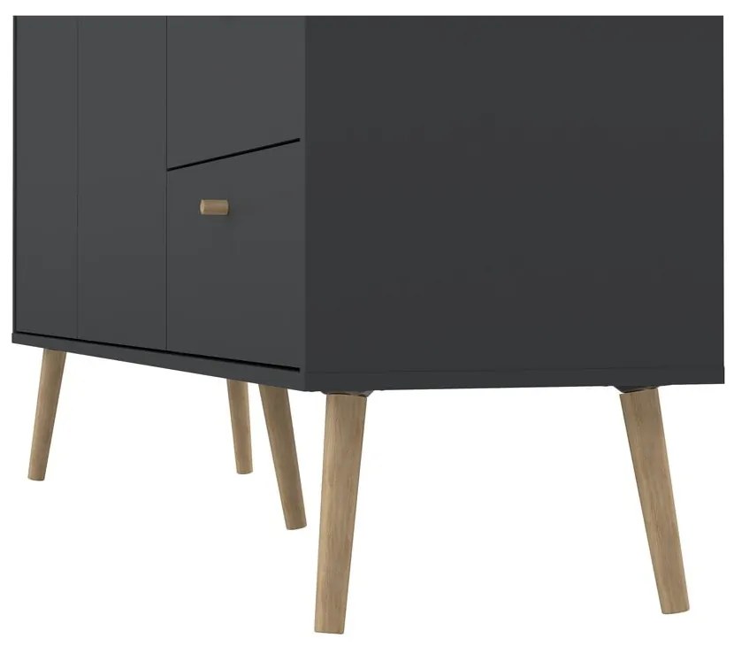 Antracytowa niska komoda 149x82 cm Bodo – Tvilum