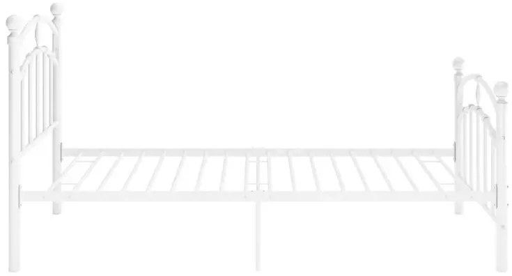 Białe metalowe łóżko z zagłówkiem 100x200 cm - Serafi