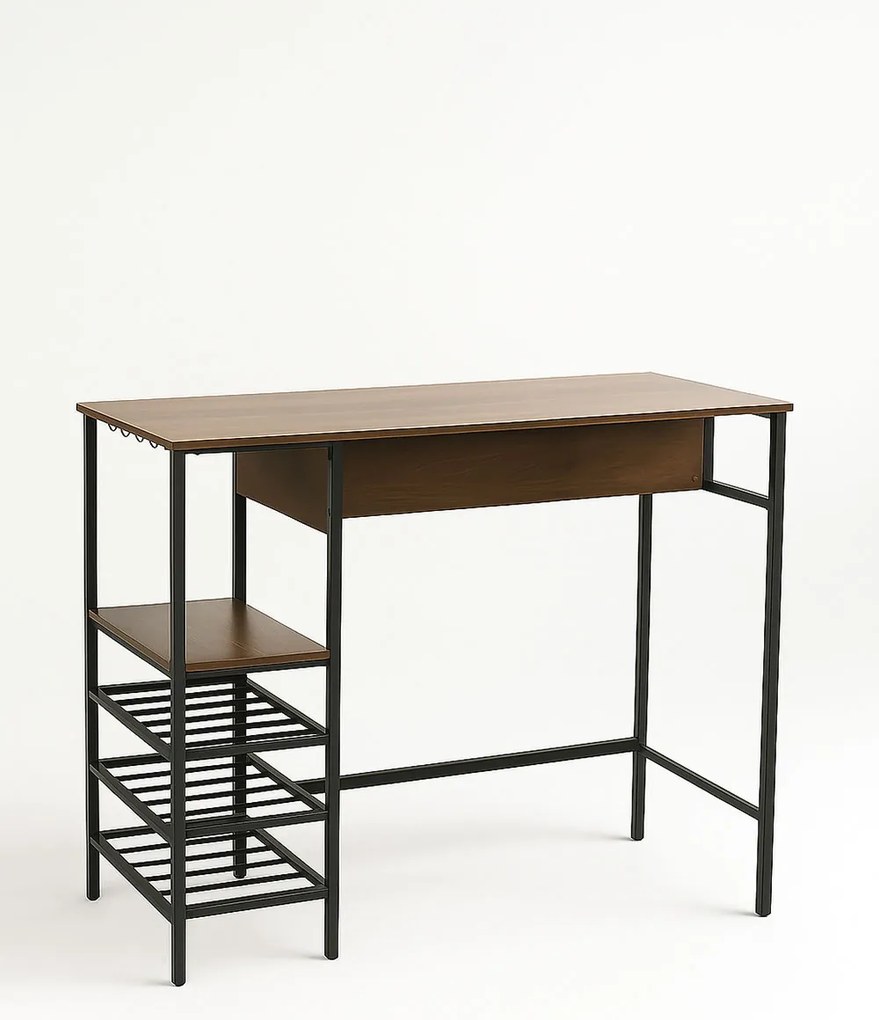 Zestaw barowy z wysokim stoem i stojakiem na butelki + 2 hokery Carbar