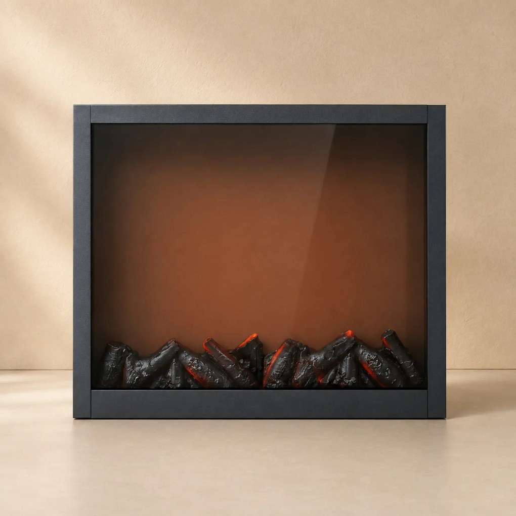 Kominek dekoracyjny LED, metalowy, 10 x 41 x 35 cm