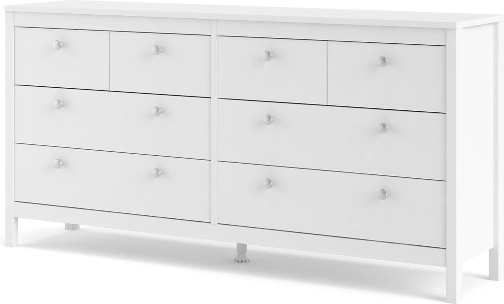 Elegancka komoda pokojowa z szufladami Madrid 4+4 biały mat