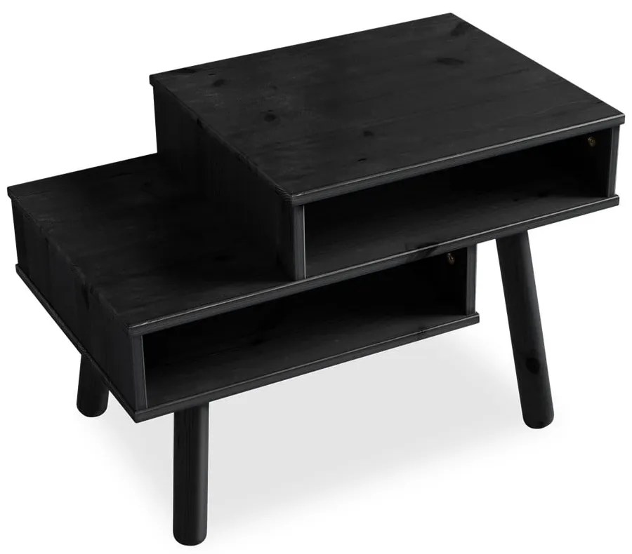 Stolik z drewna sosnowego w czarnym kolorze Karup Design Hako