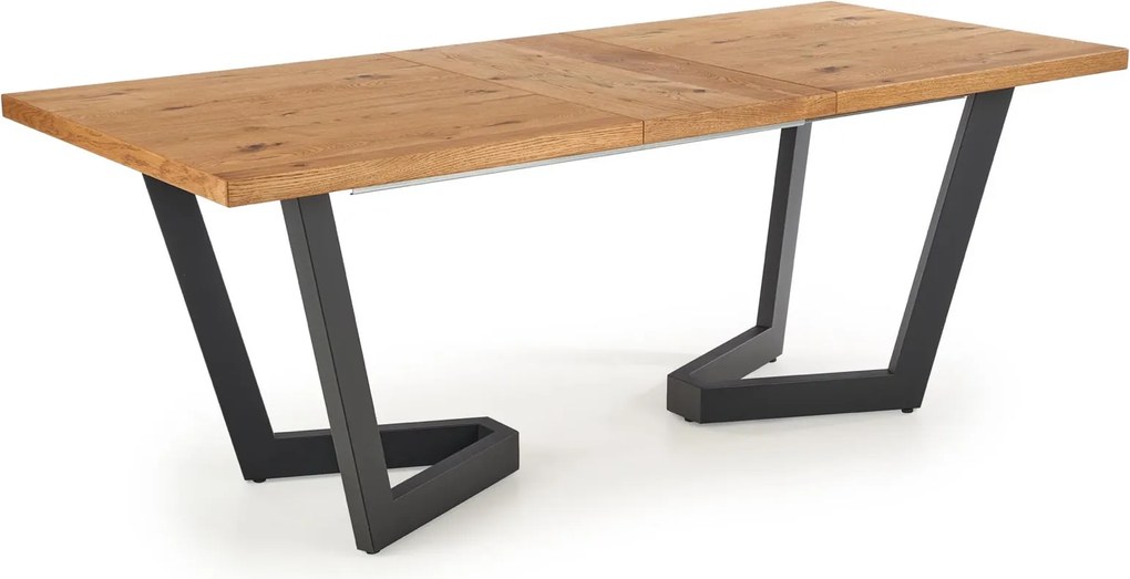 Rozkładany stół w stylu industrialnym Massive jasny dąb