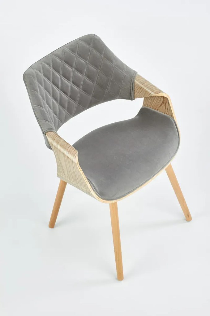 Krzesło K396 VELVET szare HALMAR