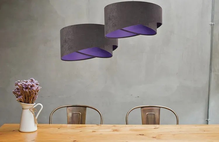 Grafitowo-fioletowa skandynawska lampa wisząca - 23X EX991 R4-S44
